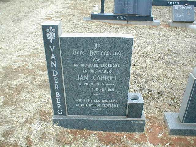 BERG Jan Gabriel, van der 1926-1986