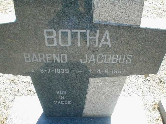 BOTHA Barend Jacobus 1939 - 1987