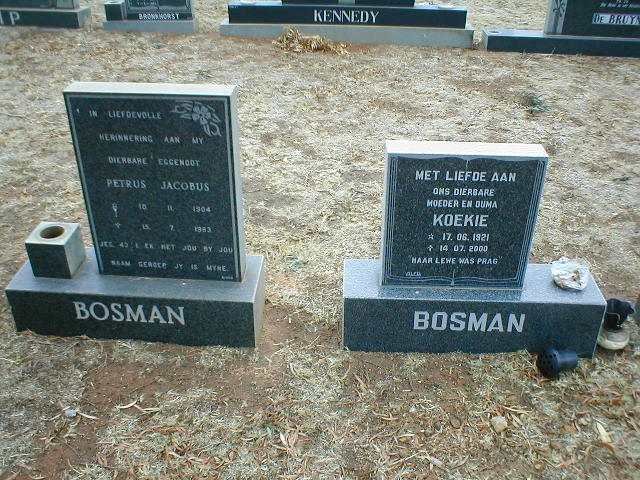 BOSMAN Petrus Jacobus 1904-1983 &amp; Koekie 1921-2000