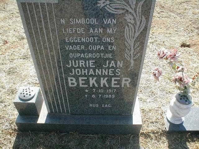 BEKKER Jurie Jan Johannes 1917-1989