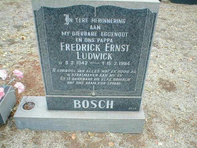 BOSCH Frederick Ernest Ludwick 1942-1984