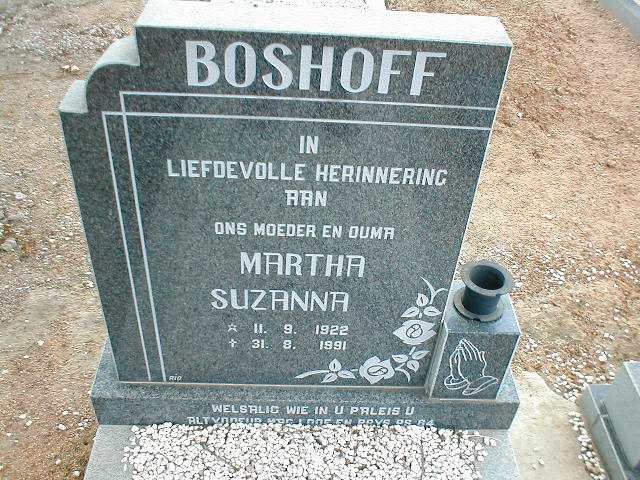 BOSHOFF Martha Suzanna 1922-1991