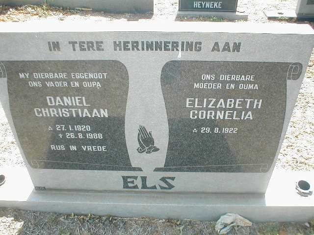 ELS Daniel Christiaan 1920-1988 &amp; Cornelia Elizabeth 1922-