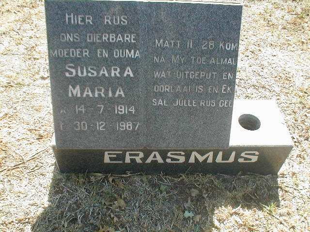 ERASMUS Susara Maria 1914 - 1987