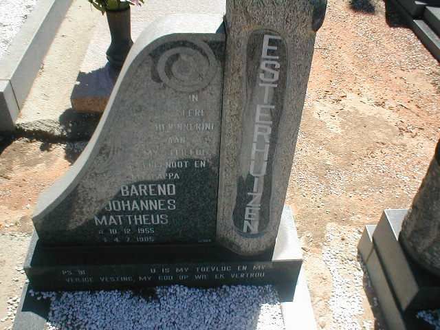 ESTERHUIZEN Barend Johannes Mattheus 1955-1985