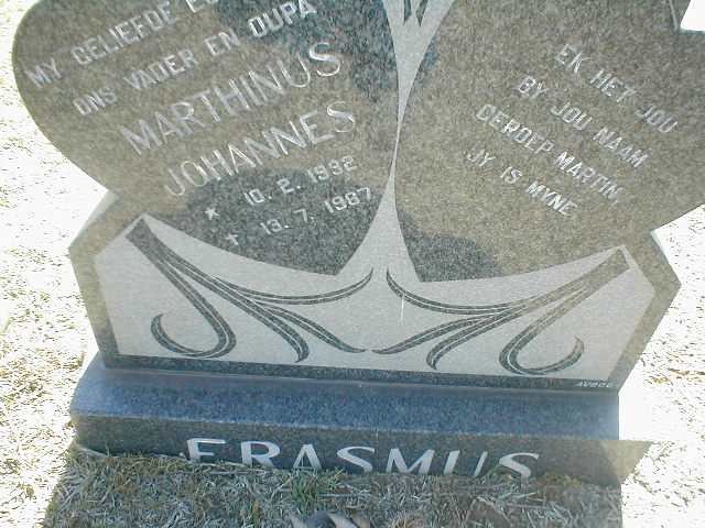 ERASMUS Marthinus Johannes 1932-1987
