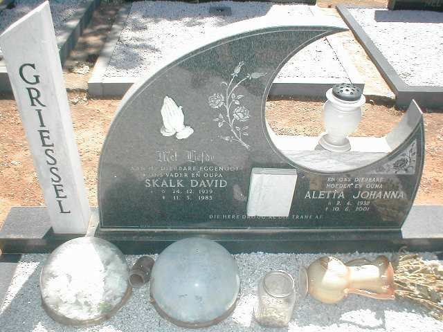 GRIESSEL Skalk David 1929-1985 &amp; Aletta Johanna 1932-2001