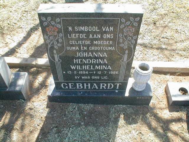 GEBHARDT Johanna Hendrina Wilhelmina 1894-1986