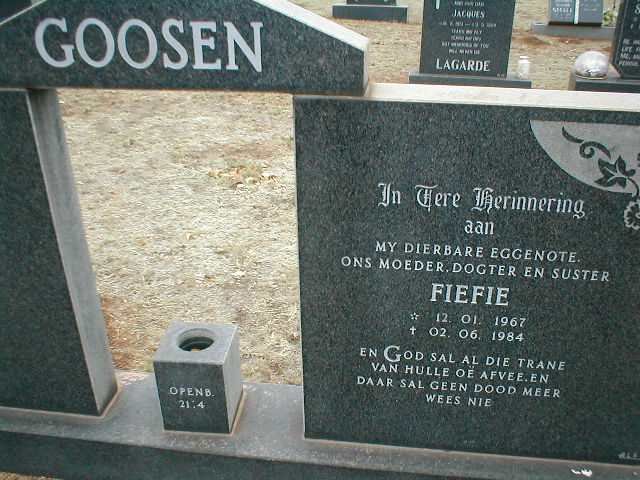GOOSEN Fiefie 1967-1984