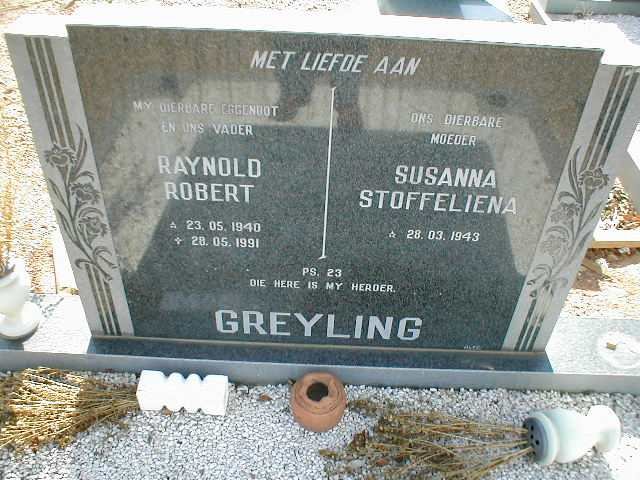 GREYLING Raynold Robert 1940-1991 &amp; Susanna Stoffeliena 1943-
