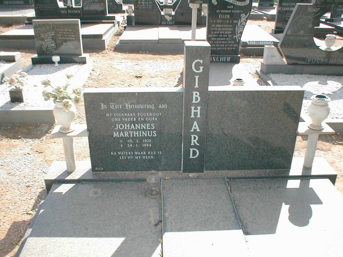 GIBHARD Johannes Marthinus 1922-1984
