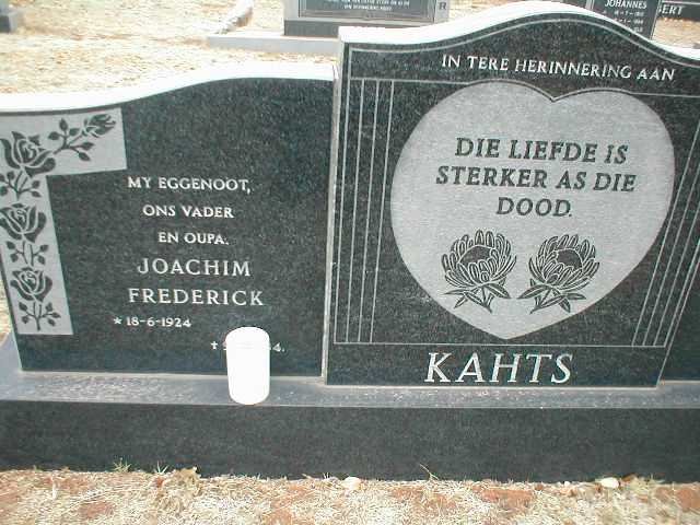KAHTS Joachim Frederick 1924-19?4
