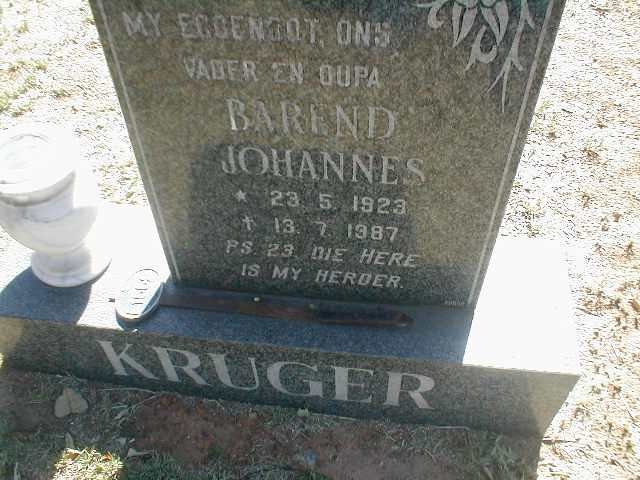 KRUGER Barend Johannes 1923-1987