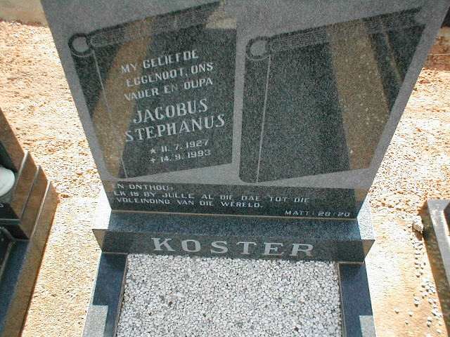 KOSTER Jacobus Stephanus 1927-1993