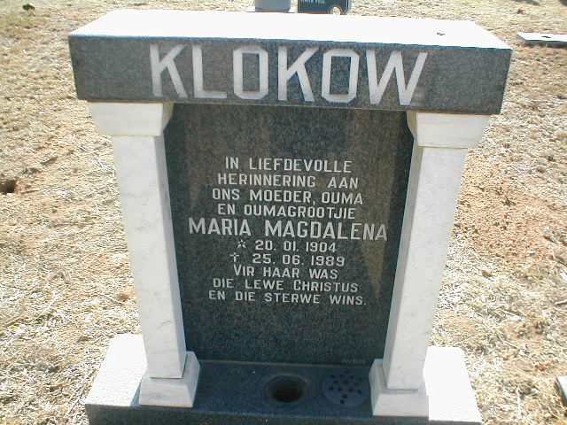 KLOKOW Maria Magdalena 1904-1989