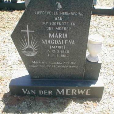 MERWE Maria Magdalena, van der 1938-1982