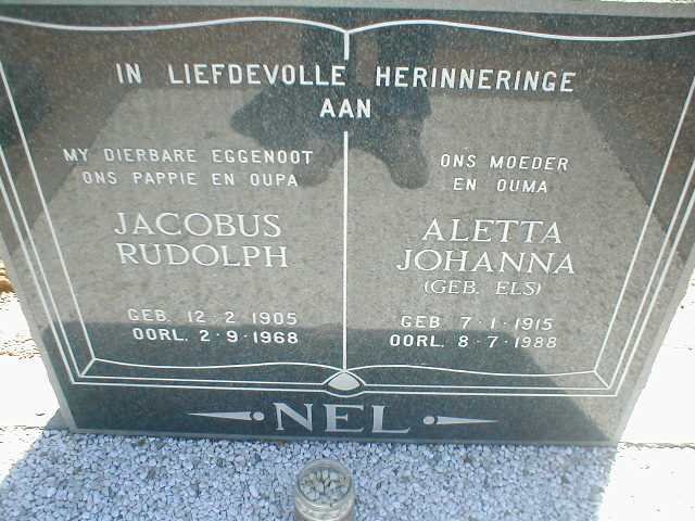 NEL Jacobus Rudolph 1905-1968 &amp; Aletta Johanna ELS 1915-1988