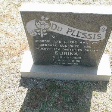 PLESSIS Surina, du 1938-1988