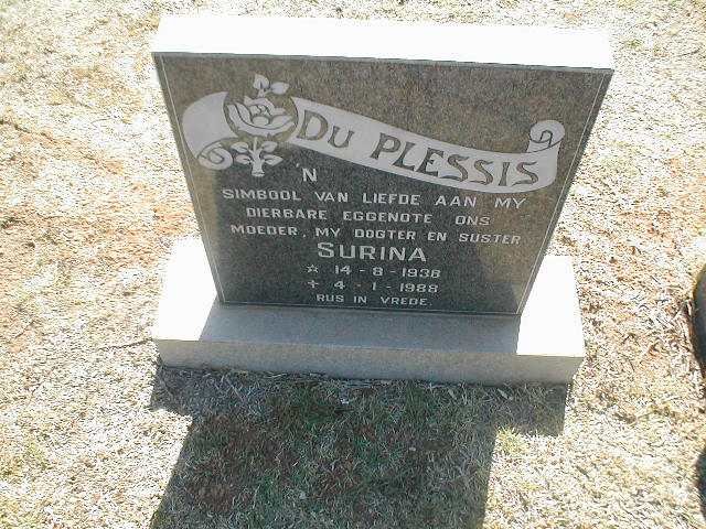PLESSIS Surina, du 1938-1988