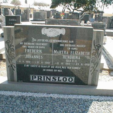 PRINSLOO Frederik Johannes 1918-1982 &amp; Martha Elizabeth Hendrika ELS 1918-2001