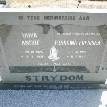 STRYDOM Andre 1925-2000 &amp; Francina Frederika 1913-1987