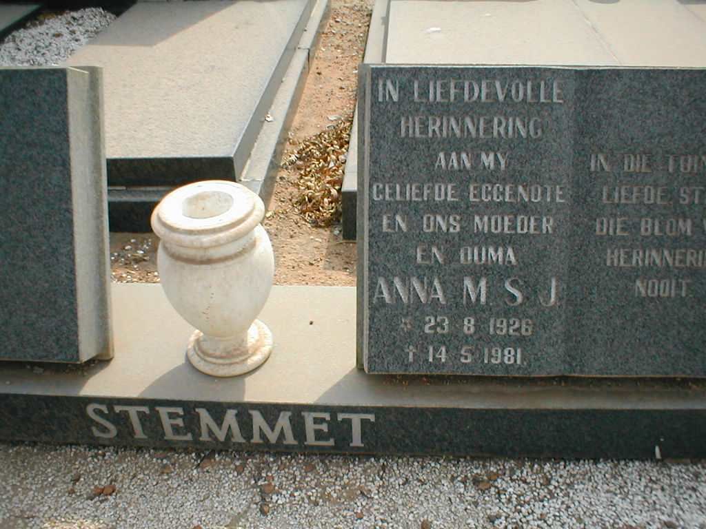 STEMMET Anna M.S.J. 1926-1981