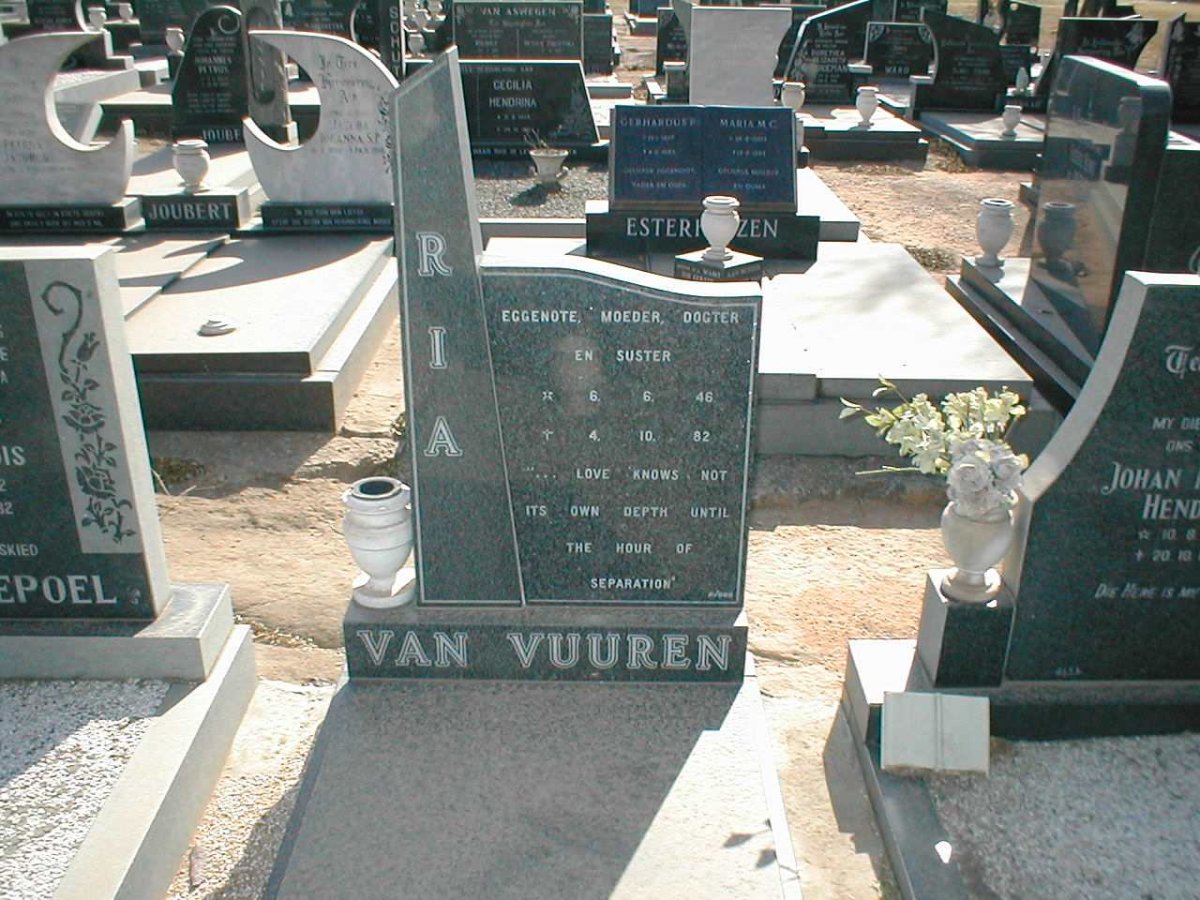 VUUREN Ria, van 1946-1982