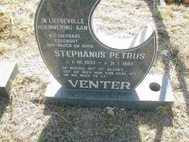 VENTER Stephanus Petrus 1933-1989
