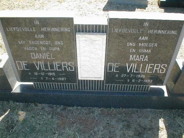 VILLIERS Daniël, de 1915-1987 &amp; Mara 1926-1993