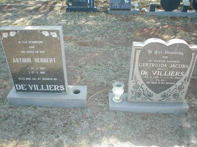 VILLIERS Arthur Herbert, de 1913-1990 &amp; Gertruida Jacoba 1916-1986