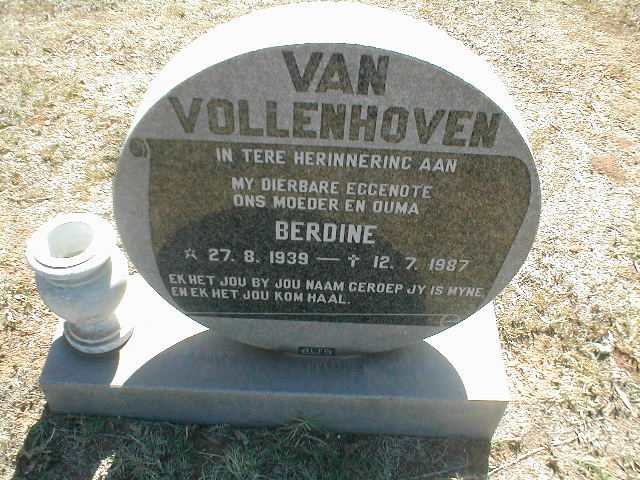 VOLLENHOVEN Berdine, van 1939-1987