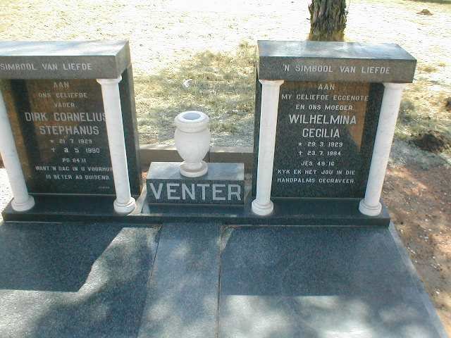 VENTER Dirk Cornelius Stephanus 1929-1990 &amp; Wilhelmina Cecilia 1929-1984