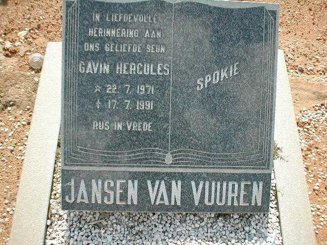 VUUREN Gavin Hercules, Jansen van 1971-1991