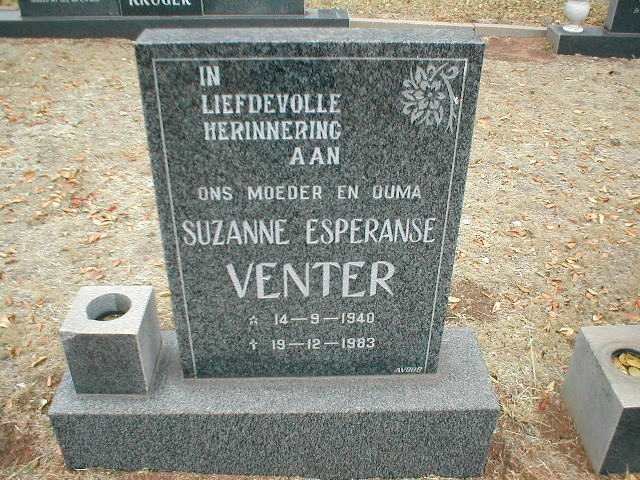 VENTER Suzanne Esperanse 1940-1983