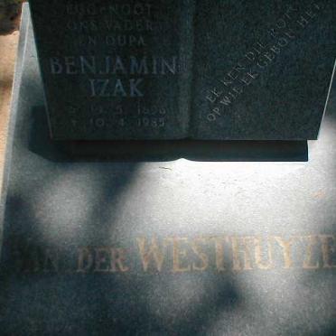 WESTHUYZEN Benjamin Izak, van der 1896-1985