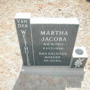 WESTHUIZEN Martha Jacoba, van der 1915-1986