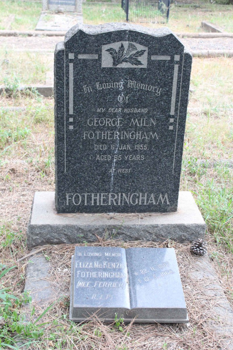 FOTHERINGHAM George Miln -1955 &amp; Eliza McKenzie FERRIER 1887-1964