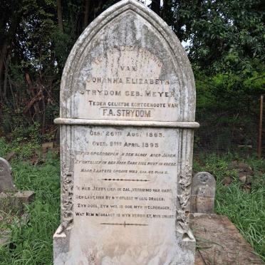 STRYDOM Johanna Elizabeth nee MEYER 1865-1895