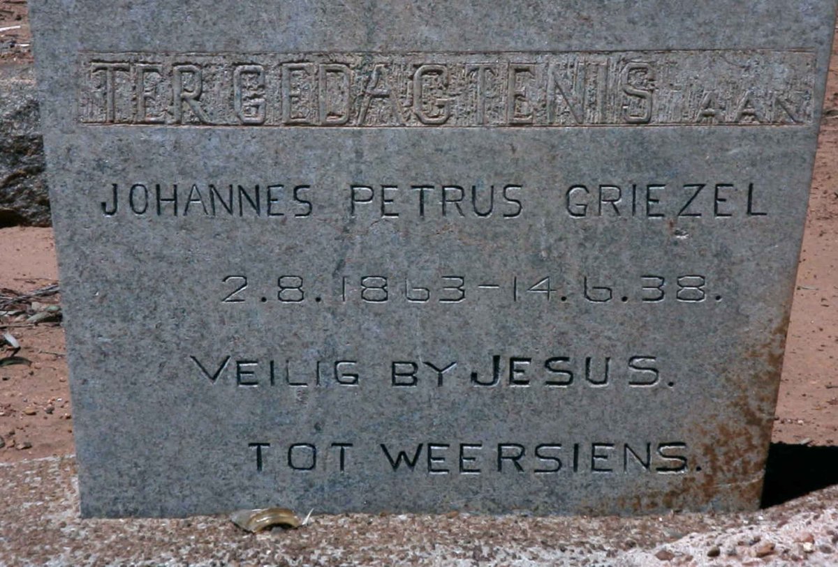 GRIEZEL Johannes Petrus 1863-1938