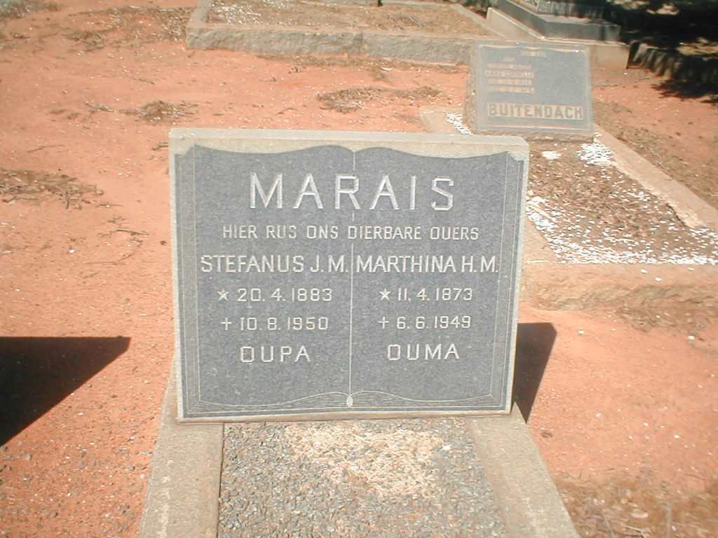 MARAIS Stefanus J.M. 1883-1950 &amp; Marthina H.M. 1873-1949