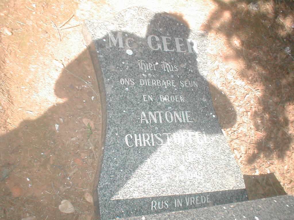 McGEER Antonie Christoffel 1928-1949