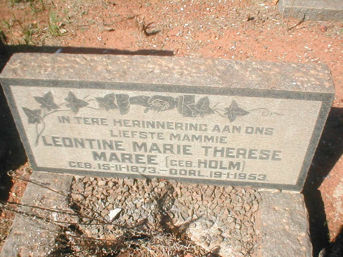 MAREE Leontine Marie Theresa nee HOLM 1873-1953