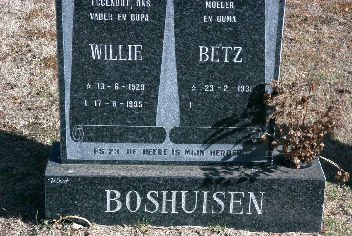 BOSHUISEN Willie 1929-1995 &amp; Betz 1931-