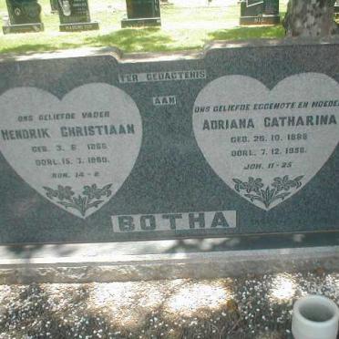 BOTHA Hendrik Christiaan 1886-1960 &amp; Adriana Catharina 1888-1958