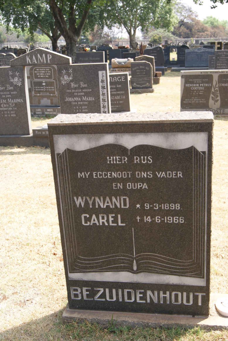 BEZUIDENHOUT Wynand Carel 1898-1966