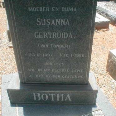 BOTHA Susanna Gertruida nee VAN TONDER 1897-1966