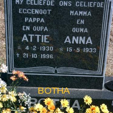 BOTHA Attie 1930-1996 &amp; Anna 1933-