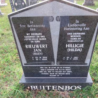 BUITENBOS Rieuwert Jan 1922-2006 &amp; Hilligje 1921-2020
