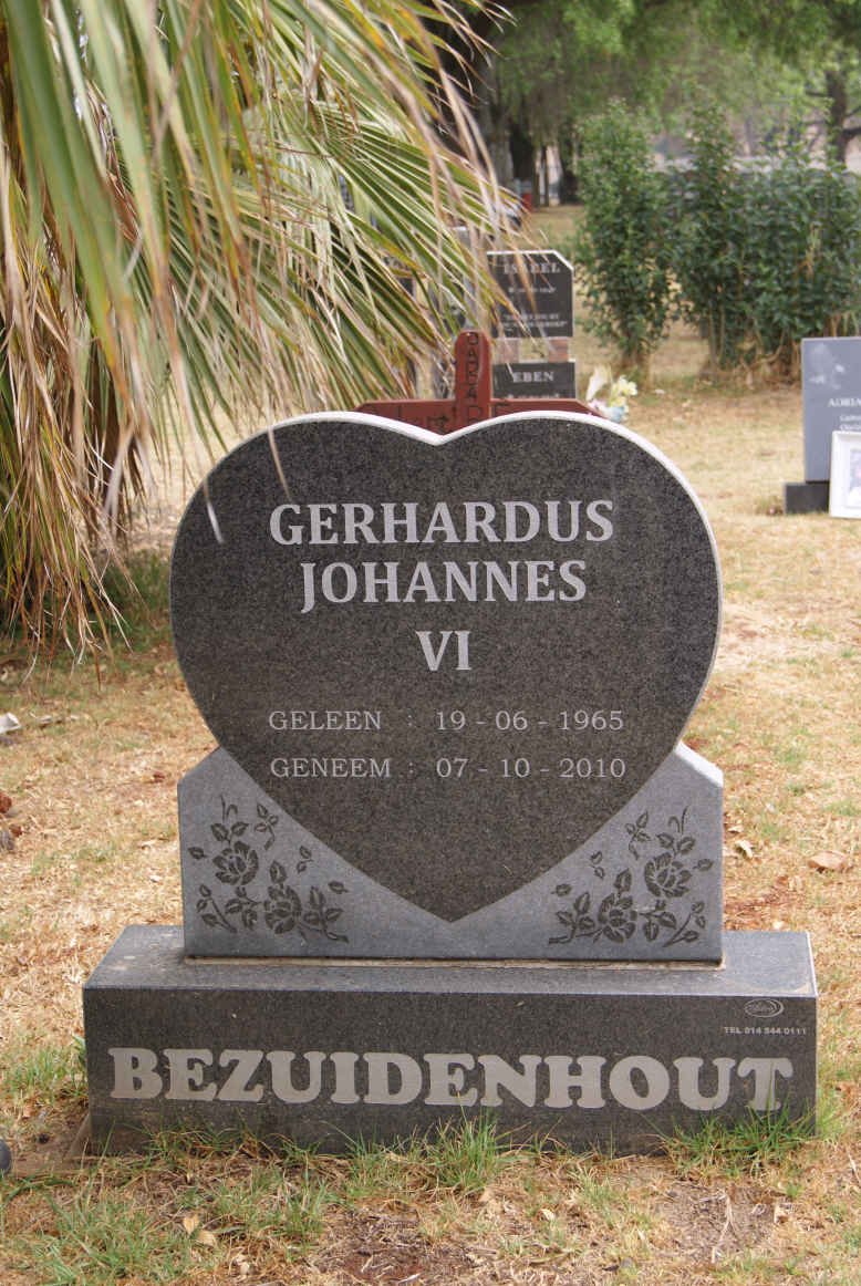 BEZUIDENHOUT Gerhardus Johannes 1965-2010