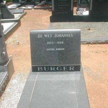 BURGER De Wet Johannes 1925-1959